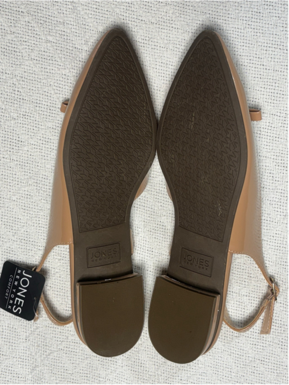 Jones NY Slingback Pointed Toe Flats Nude Preppy Neutral Sz 7.5 NIB "Quantia" - Picture 5 of 9